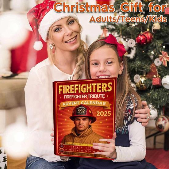 Firefighter Tribute Advent Calendar Christmas Countdown Calendar with 24 Mini Firefighter Figurines Firefighter-Themed Xmas Advent Calendar