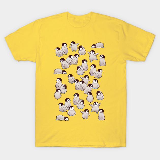Men Black Print T-shirt Penguin Pattern No-Cut Transfer Paper Print Cotton Tshirt 2XL