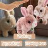 , My Realistic Bunny, Jumping Twitching  Shaking Ear, Handmade Interactive Bunny Stuffed Animal for Kids Easter Gift