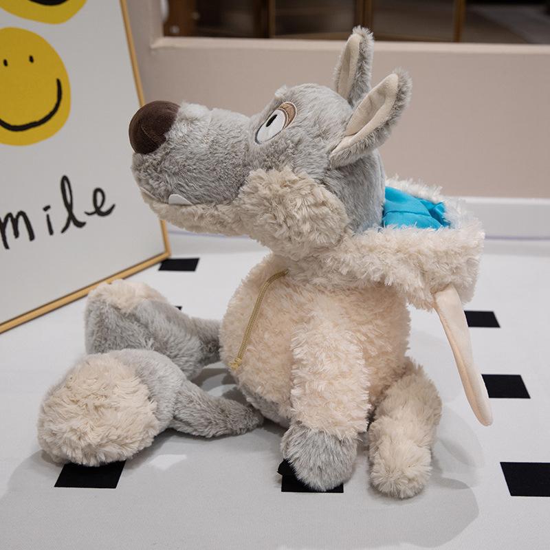 Hot wolf plush doll in sheep's clothing cute little wolf cub doll hat can be taken off for children's gifts