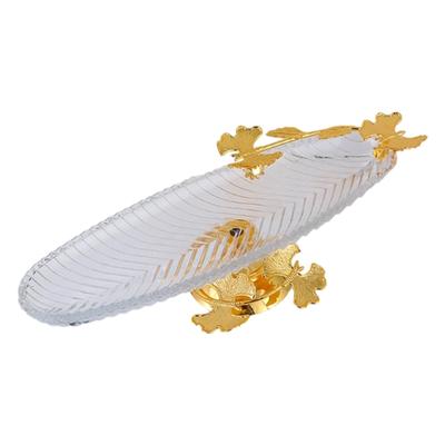 Kovový průhledný servírovací talíř se zvedací základnou pro sušené ovoce, sladkosti, svačiny, Display Tray, bytové kuchyňské dekorace