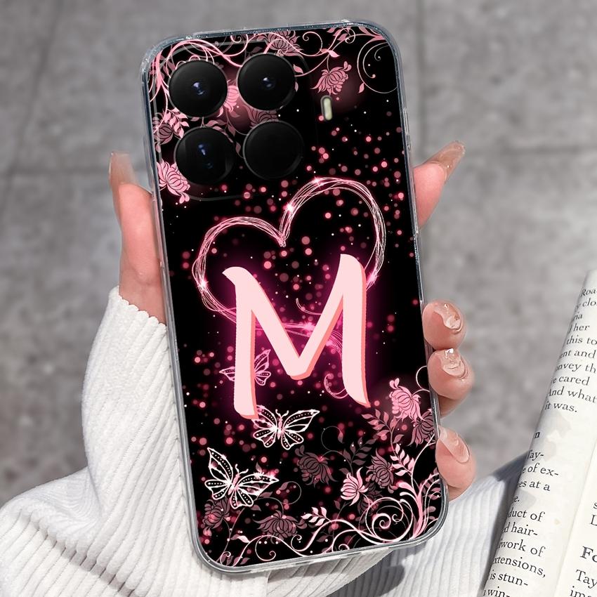 Für Xiaomi 15T 14T 12T 15 14 13 12 Pro 12X 12S 5G Wunderschöne Schmetterlingsbuchstaben Handyhüllen Transparentes Silikon Rutschfeste Rückseitenabdeckungen Für Xiaomi Hülle