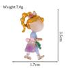 Cute Cartoon Girl Brooch Female Enamel Retro Pins Jewelry Gift Accessories