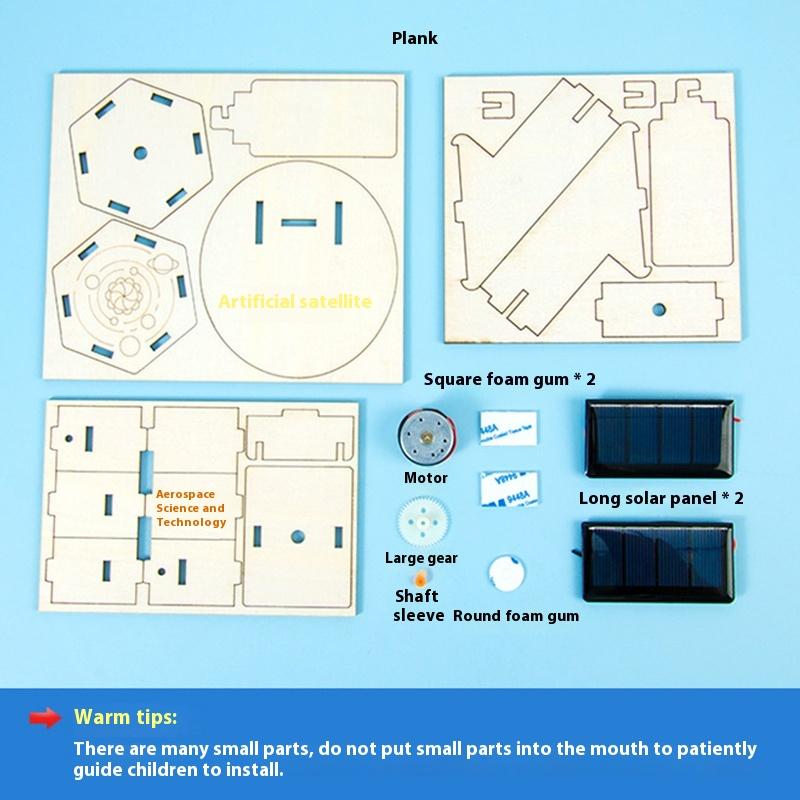 DIY Technology Aerospace Satellite Space Model Solar Artificial Satellite Children's Education Handmade Material Assembly Toy