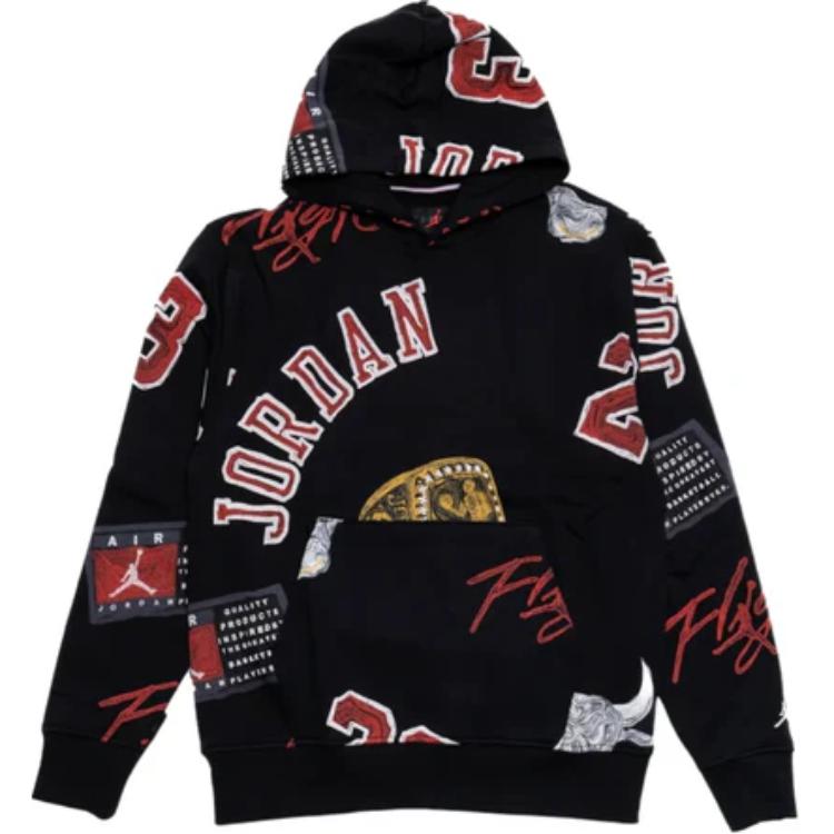 

Jordan Мужская толстовка с капюшоном Brooklyn Fleece с принтом по всей поверхности Черная FN4545-010 L