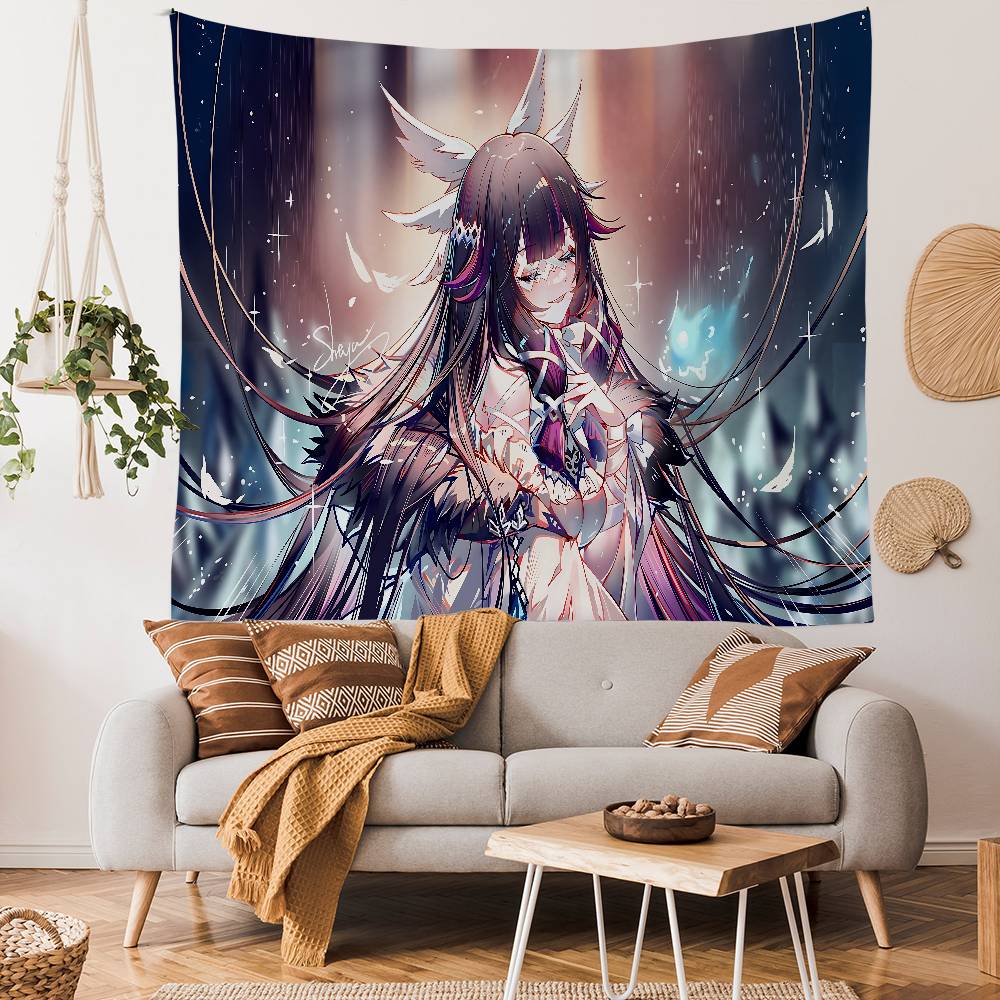 Genshin Impact Columbina Anime Cartoon Tapestry Bohemian Wall Tapestries Mandala Wall Hanging Sheets