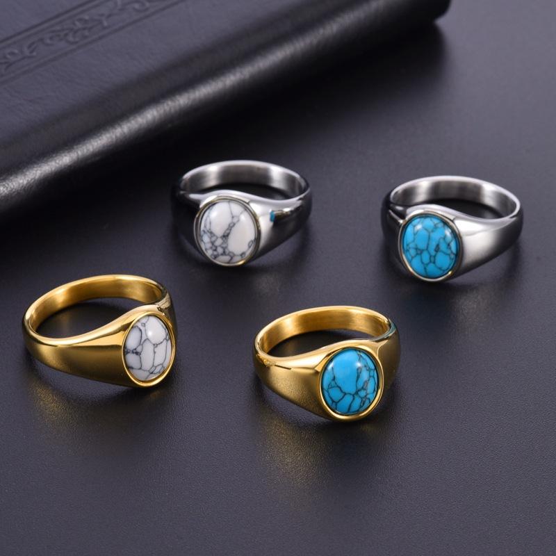 2026 Men's Personality Casting Jewelry European and American Fashion Turquoise Jewelry Accessories