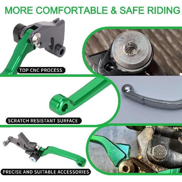 Motorrad Bremskupplungshebel Schwenkhebel Set Verstellbar CNC für KLX 300 KLX300 KLX300SM 20-24 KLX230 KLX230R KLX230SM 20-23 KLX125 10-16 KLX250