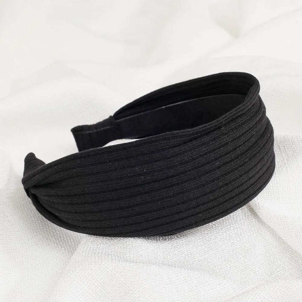 Handmade Headband Daily Headband Angel Scrunchie Basic Ribbed Black