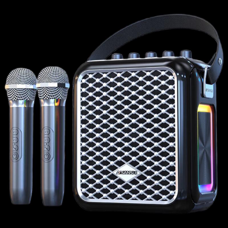 

SANSUI Portable KTV Speaker with Dual Wireless Microphones