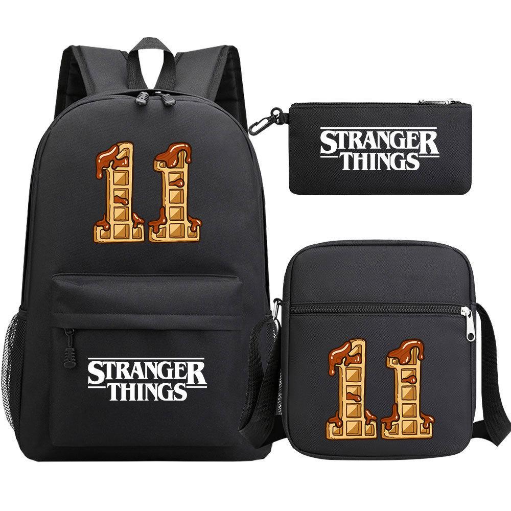 Stranger Things Star Printing Teen Student School Bag Three-Piece Men'S And Women'S Backpack