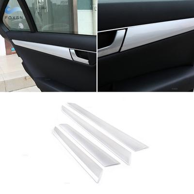 For Mercedes Benz C Class W204 2008 2009 2010 2011 2012 2013 ABS Car Interior Door Window Panel Protective Cover Trim Silver