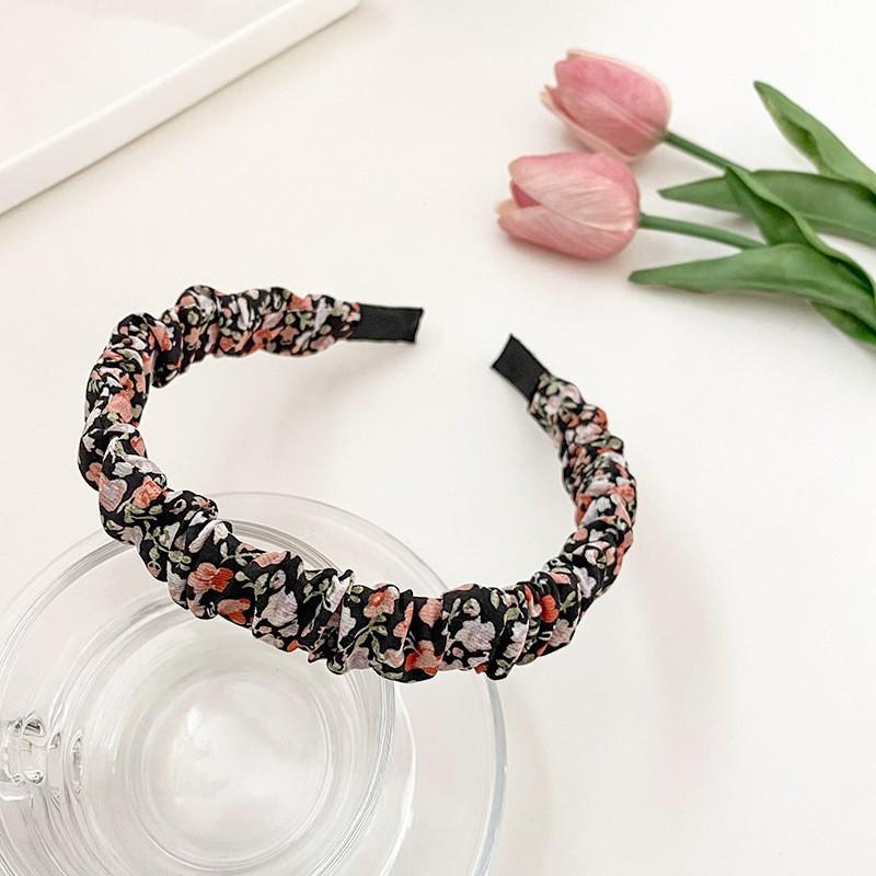French Retro High Crown Wide-Brimmed Plush Headband for Face Washing and Outings