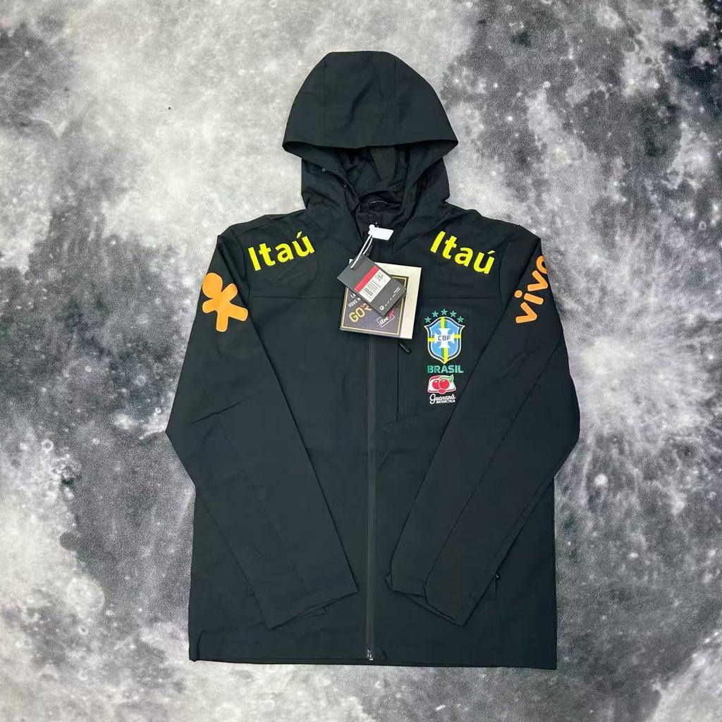 Brasilien lädt Neymar mit den gleichen Fußball-Halbzug-Trainingsanzügen für Herren und Damen, Trenchcoats mit Fleece und dünnen Kapuzenjacken auf
