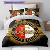 Feyenoord Patrón de Nombre Personalizado Juego de Colcha para Cama Funda de Colcha Funda de Almohada Regalo de Cumpleaños para el Hogar(1 * funda nórdica + 2 * fundas de almohada, sin núcleo)