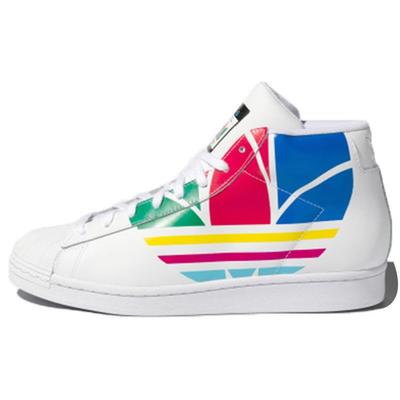 Originals Pro Model Synthetic Leather Shock Absorbing Durable Breathable Mid-Top Sneakers Unisex Sneakers White Red FY1549
