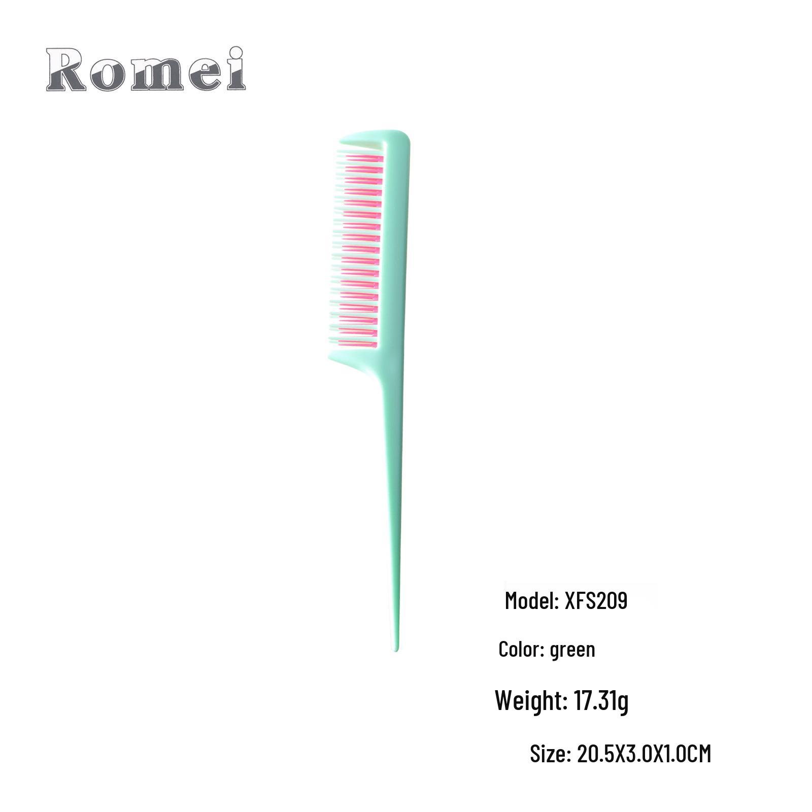 

Двухцветная двухслойная расческа для укладки с заостренным концом зелёный