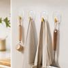 Acrylic Adhesive Wall Hooks, 4 Pack, Sticky Hooks for Bathroom, Bedroom, Kitchen