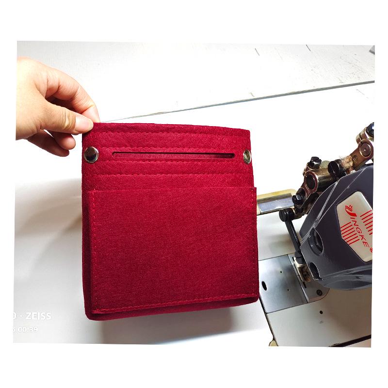 Large Capacity Felt Makeup Bag: Multifunctional Women's Travel Organizer with Snap Closure