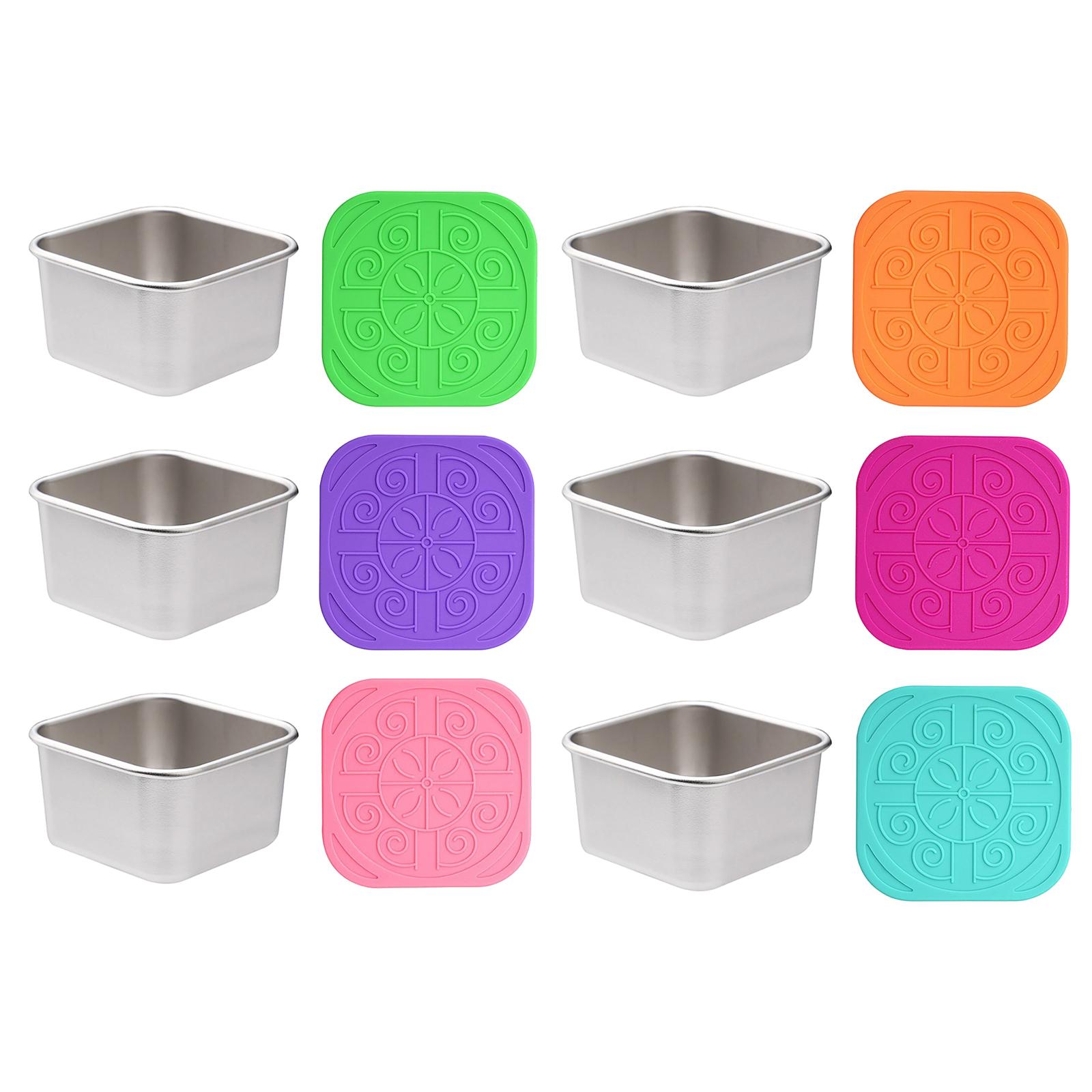 

Stainless Steel Snack Container Set - Airtight Silicone Lid With Printed Design Containers, Multi-Use Food Storage For Dips, Snacks One Size