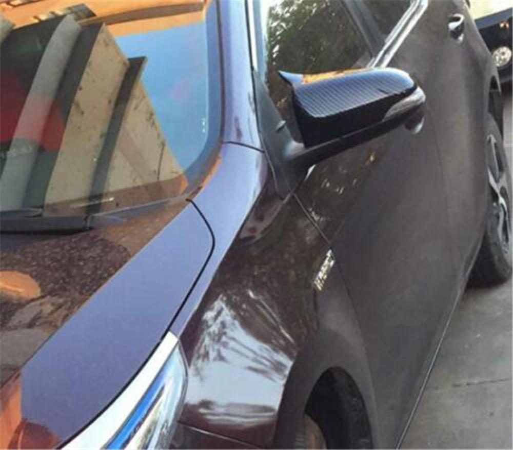

Carbon Fiber Style Ox Horn Rear View Mirror Cover Trim For Toyota Corolla 14-18