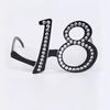 Rhinestone Birthday Number Rhinestone Glasses 16th 18th 30th 40th 50th 60th Party Mask  Unisex