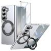 For Samsung Galaxy Z Fold6 5G Case Magnetic Kickstand Clear PC Phone Cover with HD Screen Film