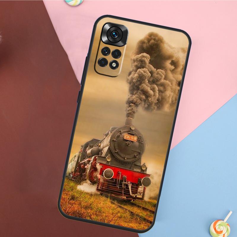 Vintage Steam Train Railway Cover For Xiaomi Redmi Note 13 Pro 14 12 11 9 10 9S 10S 11S 12S Redmi 14C 10C 12C 13C Case