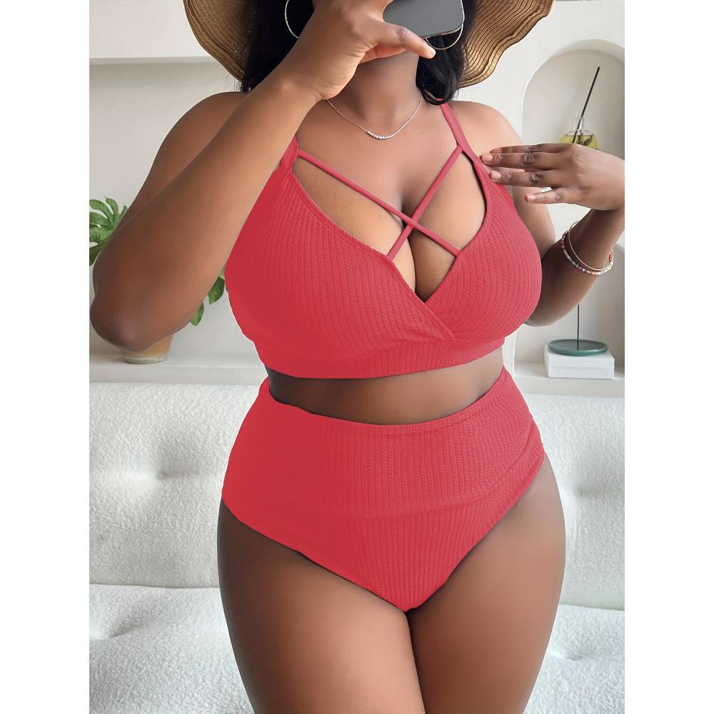 

Новые сексуальные бикини с высокой талией, женский купальник, женский комплект бикини с принтом, большой размер, купальный костюм, летний бикини 3XL арбуз красный