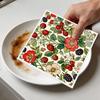 6PCS Cleaning Dishcloths Reusable Kitchen Dish Towels Vintage Floral Berry Print Dishcloth Absorbent Lint Free Cloth Washable Duster Rags Tea Towels