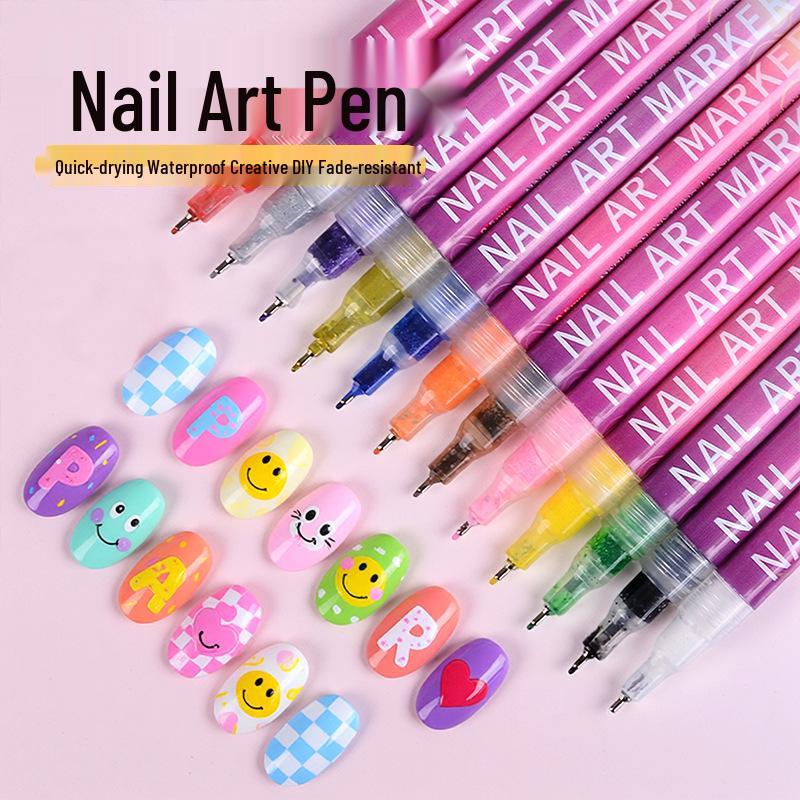Multi-color 0.5mm Nail Art Graffiti Pen for DIY Line Drawing and Color Painting
