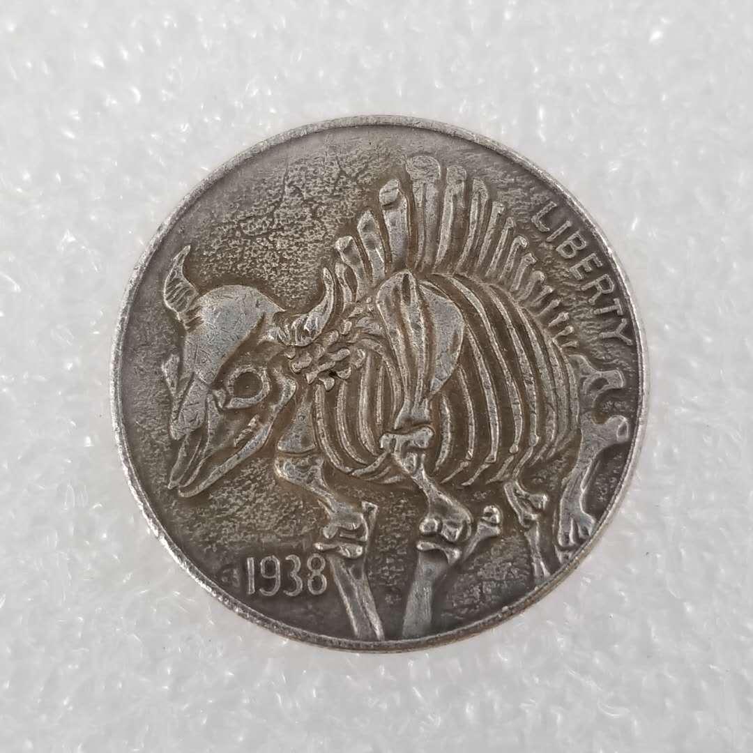 Antique Silver-Plated Buffalo Coin Replica #353-1 Not Applicable медный