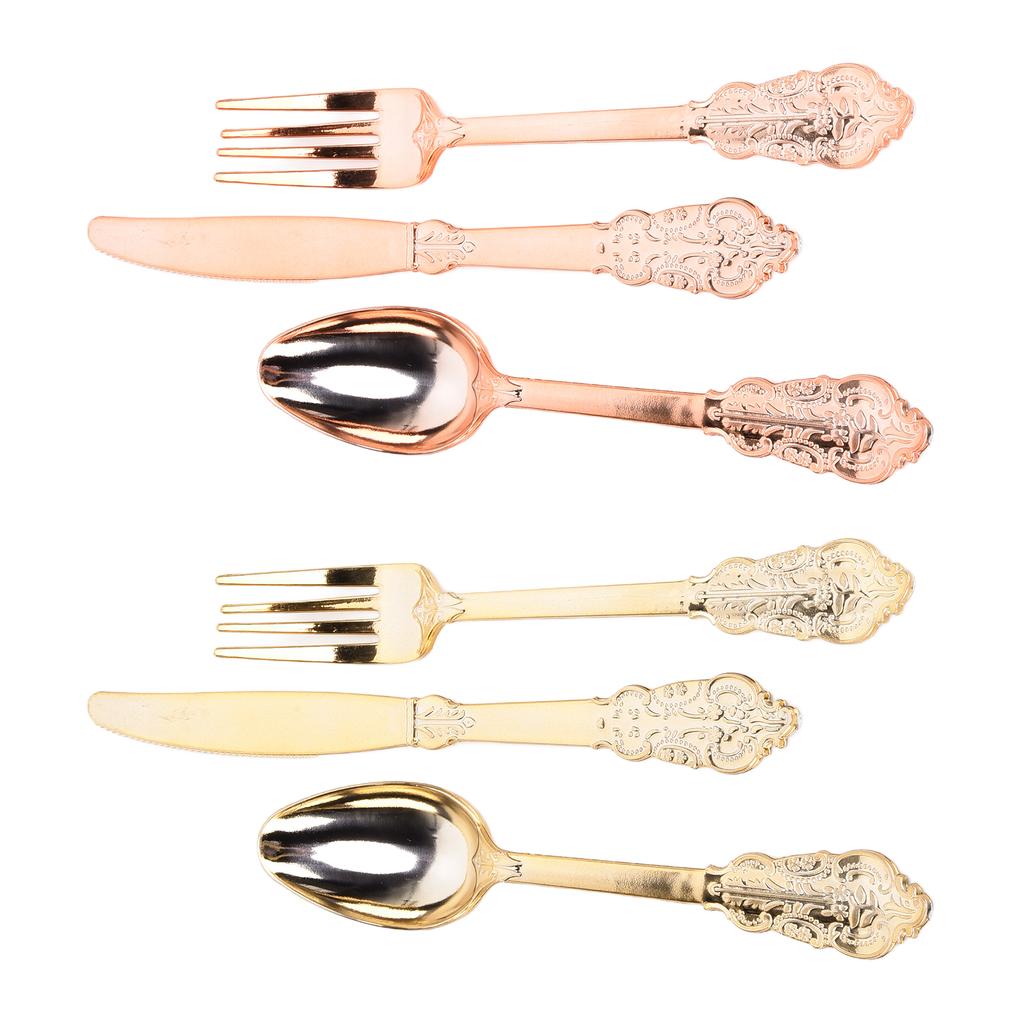 36pcs Plastic Silverware Strong Sturdy Portable Picnic Spoons Fork for Party Festival