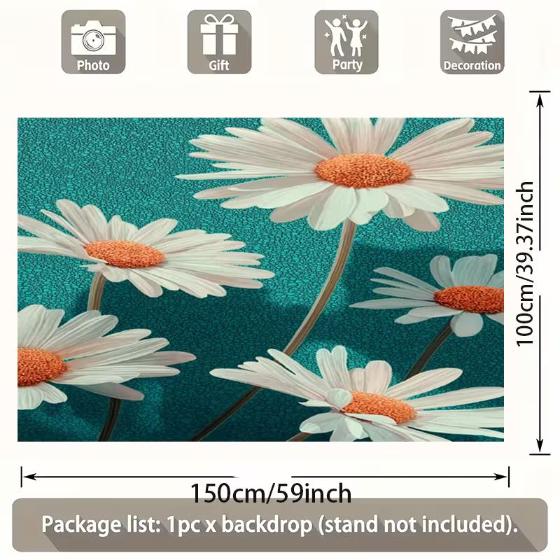 2D Flat Printing Party Backdrop Modern Minimalist Floral Wall Art Style