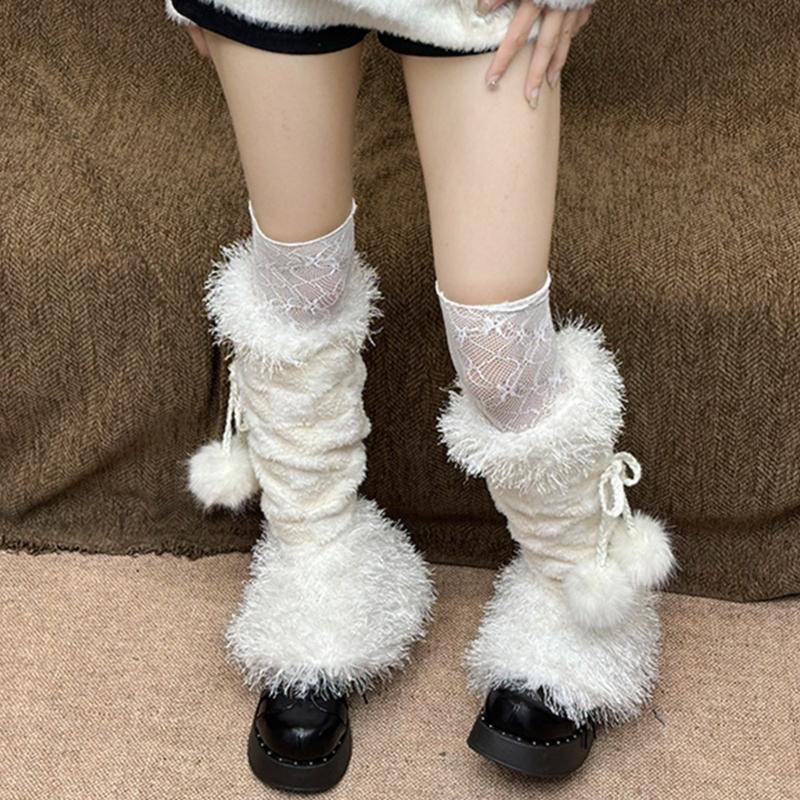 Faux Furs Leg Warmer,Winter Warm Soft Fuzzy Leg Warmers Plush Boot Sleeves Boot Covers Carnivals Party Cosplay Costumes