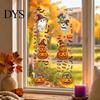 Cartoon Ghost Pumpkin Decals Halloween Window Cling Stickers, Candy Glass Decals, Self-Adhesive Removable Party Supplies for Art Home Doors