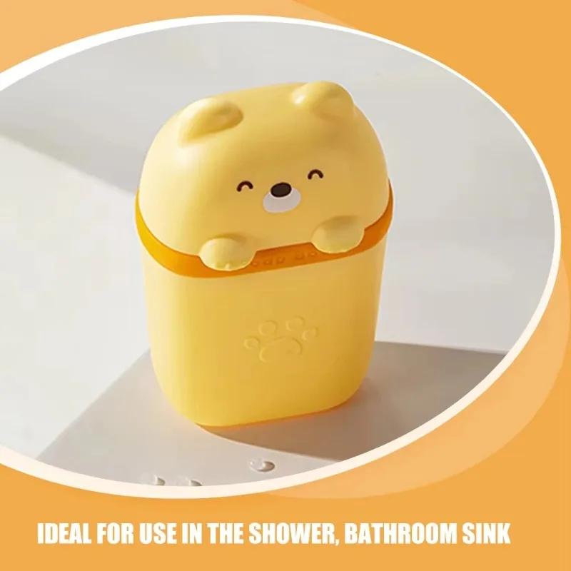 Cartoon Bear Portable Soap Dish Travel Bathroom Soap Rack Dish Sealed Storage Box Waterproof Home Bathroom Accessories