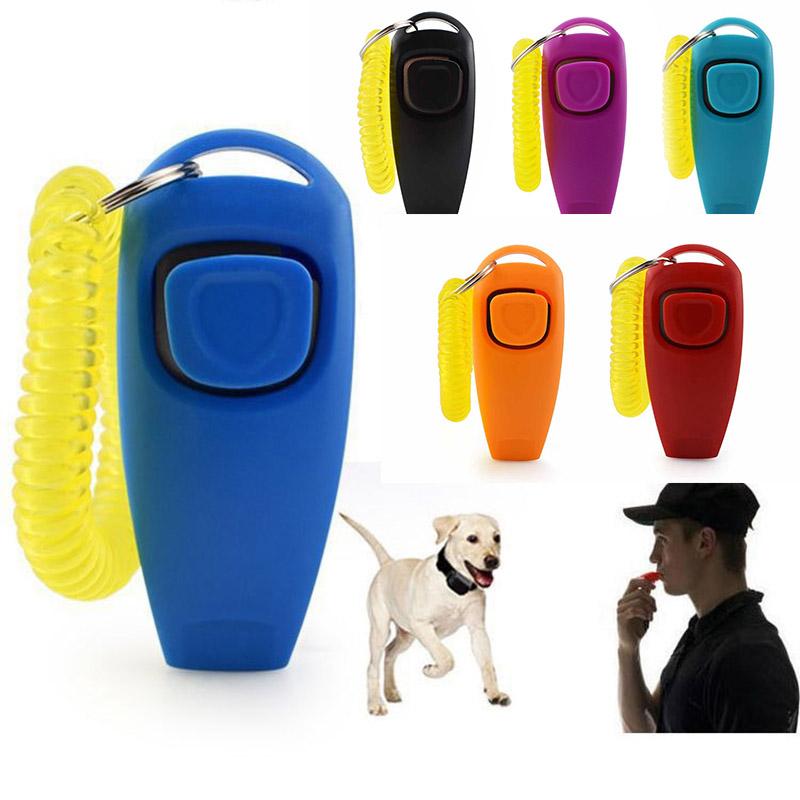 2 in 1 Training Clicker Pet Clicker Dog Clicker Training Whistle Answer Card Pet Dog Trainer Assistive Key GXLYP04