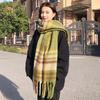 New Mohair Striped Tassel Plaid Scarf Female Korean Version Soft Waxy Thickened Warm Student Atmosphere