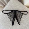 Seductive Lace Butterfly T-Back Open Crotch Lingerie Panties