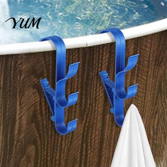 Easy Install Pool Side Storage Pole Hanger, Above Ground Hook, Heavy Duty Hanger Tool Holder for Skimmer, Vacuum Cleaning Tools, Fits Round Top Rails