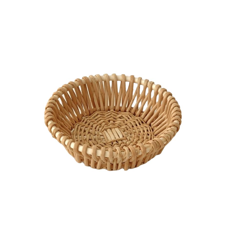 20/25cm Handwoven Wicker Baskets Breathable Round Rattan Woven Basket Moisture Resistant Kitchen Organizer Basket