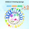 Fun Educational Sponge Painting Stamper Set With Plastic/Wooden Handle For Toddler Early Learning Watercolor Painting