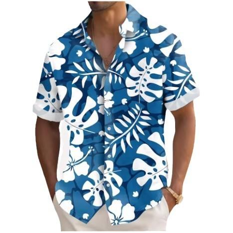 Men'S Hawaiian Short Sleeve Shirt Printed Fashion Casual Beach Shirt