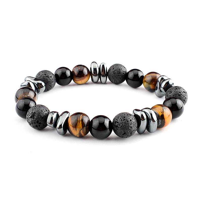 1Pcs Male irregular stone bracelet, striped agate necklace,  accessory, vintage bracelet