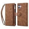 ESEBLE Star Series For iPhone 16 Plus Case Zipper Wallet Leather Stand Phone Cover