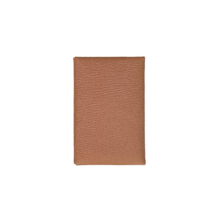 Hermes Calvi Duo Mysore Ziegenleder Geldbörse Kartenhalter Reguläre Damen Geldbörsen Quebracho Mauve-Sylvestre H083038CKAI