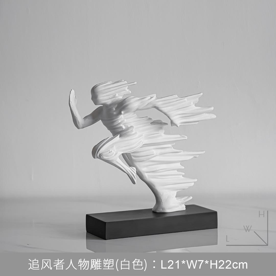 

Nordic Irregular Wind-Chasing Teen Character Sculpture Living Room TV Cabinet Ornament Abstract Figure Statue Indoor Decoration