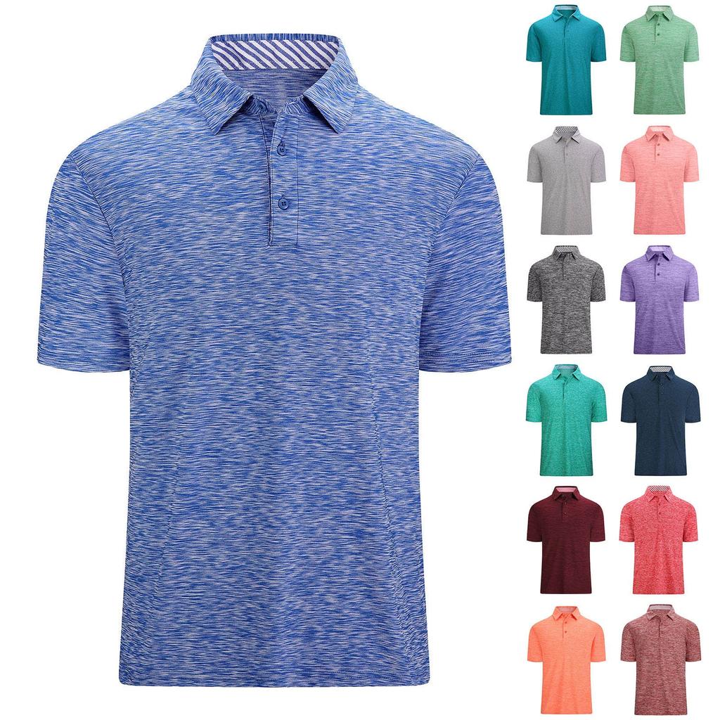 Mens Golf Shirt Moisture Wicking Quick-Dry Short Sleeve Casual Shirts For Men