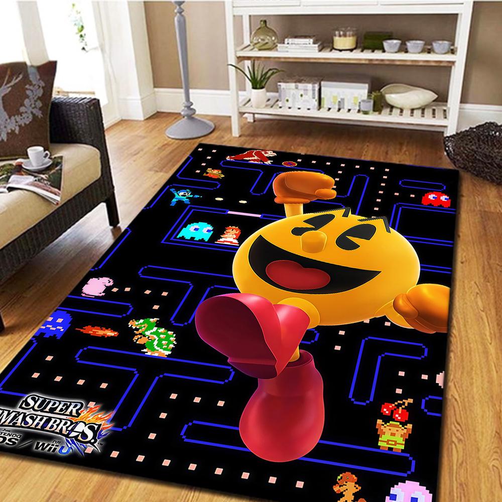 Tappeto da Pavimento Cartoon PAC-MAN, Tappeto Stampato Digitalmente Film, Tappetino Arredo Casa per Camera da Letto, Soggiorno -HYQ65